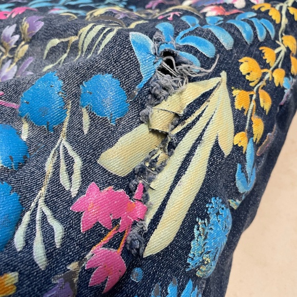Rutherford Shorts Unisex Mens Size 34 Blue Denim Floral Streetware NWT - Picture 10 of 16